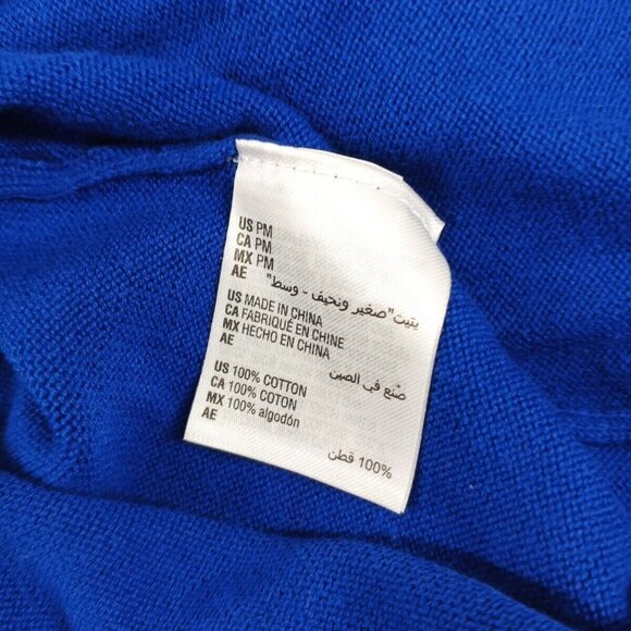 NWT KAREN SCOTT Basic Fall Raglan Sweater Petite MEDIUM Blue 100% Cotton - Picture 12 of 13